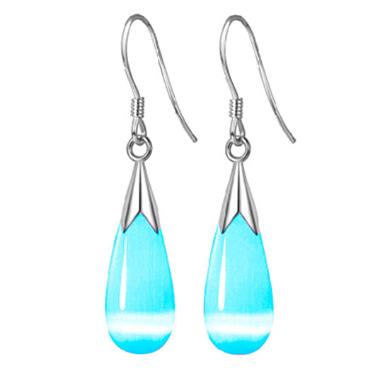 Water Droplets Moonlight Stone Opal Hanging earrings