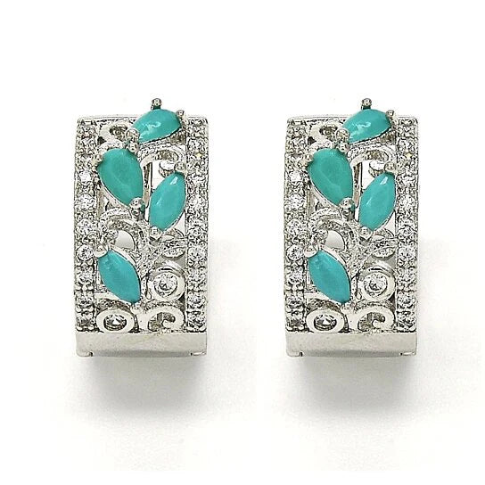 Lab-Created Designer Gemstone Huggie Hoop Earrings