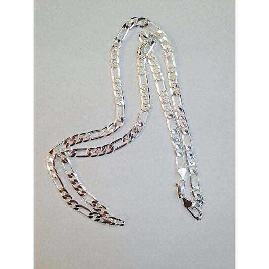 RMZ GOLD NYC 18K White Gold Figaro Chain Necklace