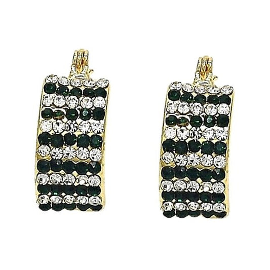 18K GOLD-FILLED EMERALD CRYSTAL PAVÉ HIGH-POLISH EARRINGS