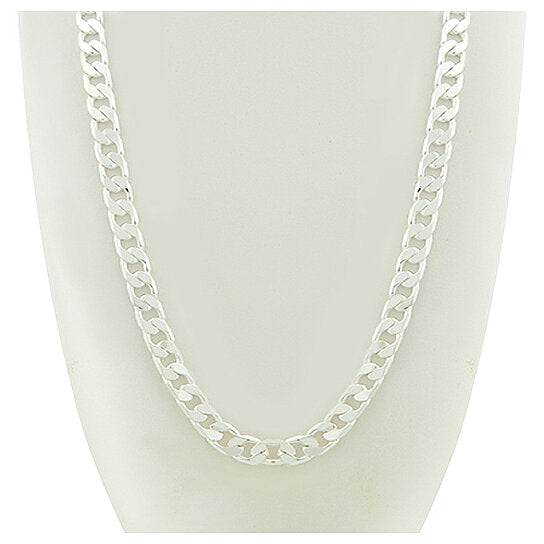 14K White Gold Filled Cuban Link Chain 24" Necklace