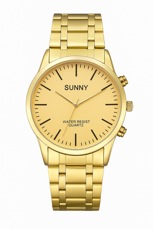Luxury Gold “Sunny” Quartz Watch – Water Resistant, Minimalist Design