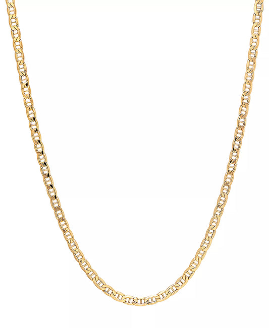 14K Gold-Filled Mariner, Cuban, Figaro Chain  – Gold & Silver Matching Bracelets | Unisex Flat Chain Jewelry