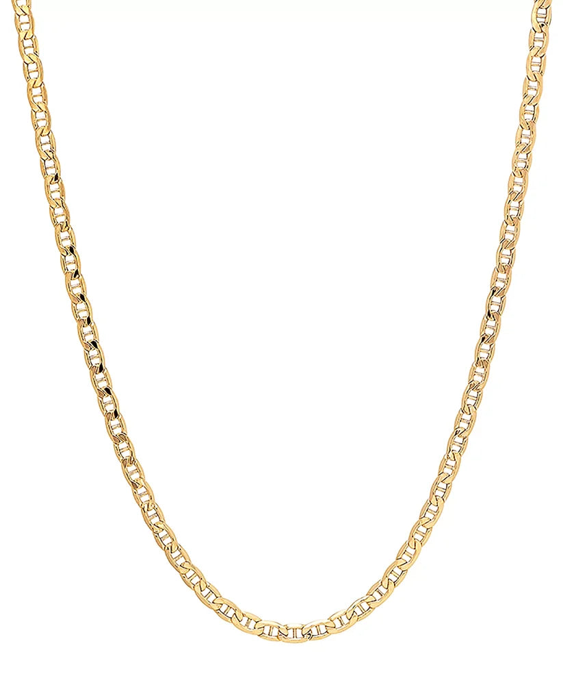 14K Gold-Filled Mariner, Cuban, Figaro Chain  – Gold & Silver Matching Bracelets | Unisex Flat Chain Jewelry