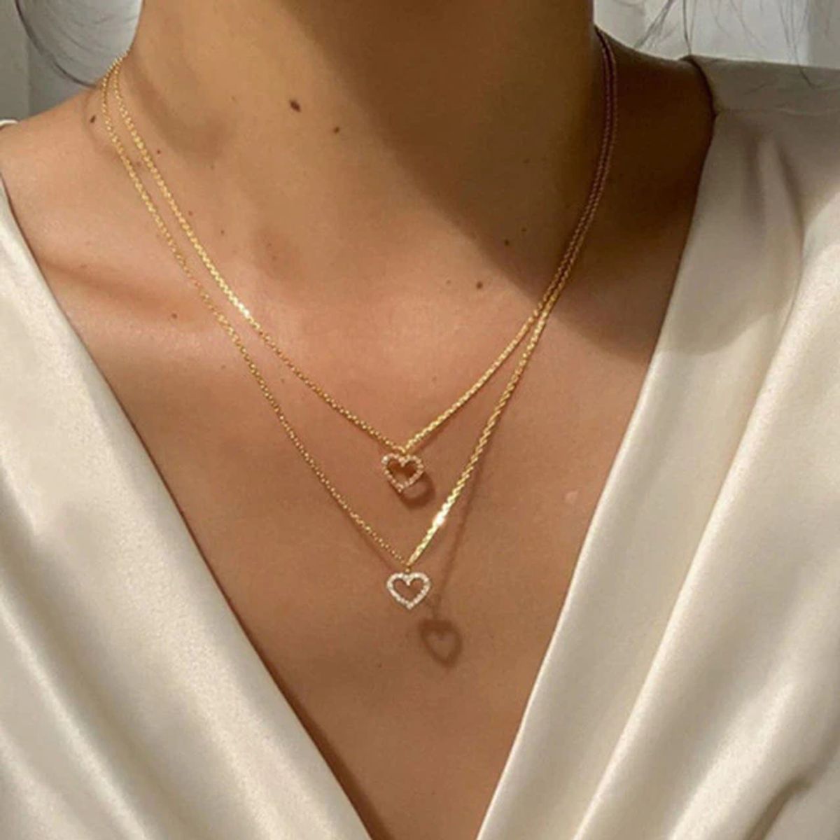 Dainty Diamond Heart Necklace