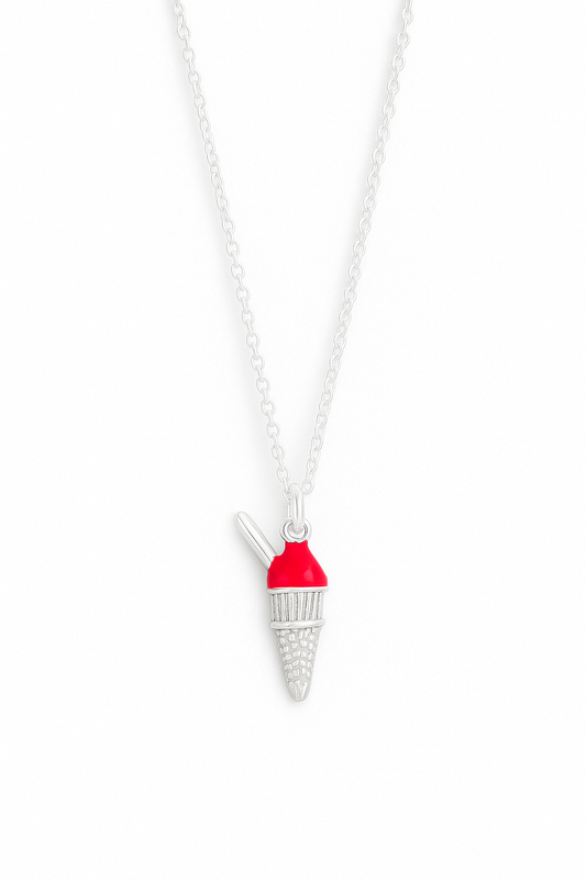 Silver Shaved Ice Charm Necklace