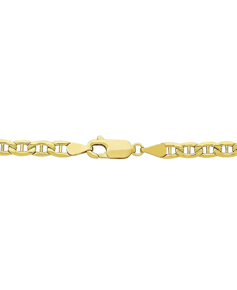 14K Gold-Filled Mariner, Cuban, Figaro Chain  – Gold & Silver Matching Bracelets | Unisex Flat Chain Jewelry