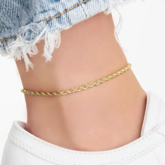 Summer Vibes Multicolor 18K Gold Filled Anklet – Colorful 10" Ankle Bracelet / 30 Unique Styles