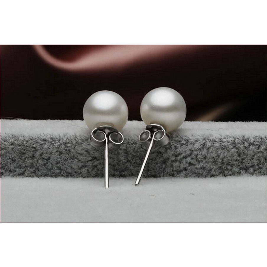 6mm or 8mm 925 Sterling Silver Pearl Stud Earrings