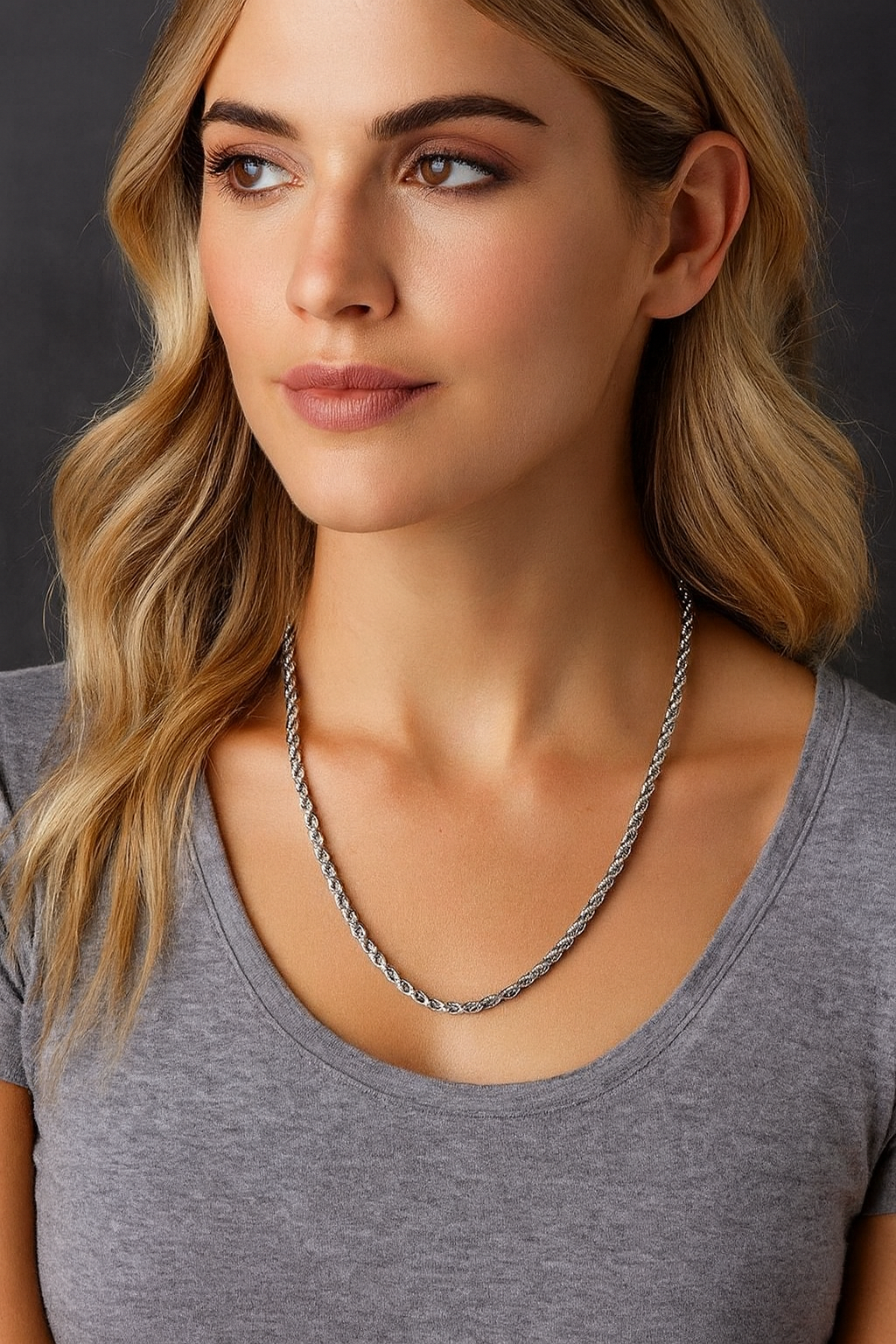 Italian 14K White Gold Filled High Polish Rope Chain – Gold & Silver Finish | Matching Bracelets & Anklets | Unisex Rope Chain Jewelry