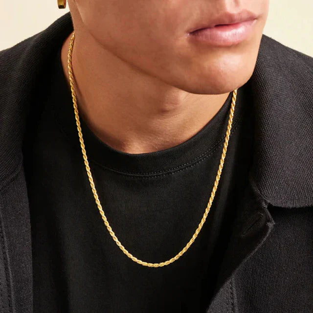 14K Gold Filled Rope Chain Necklace – Classic Unisex Layering Essential 6 Lengths Available