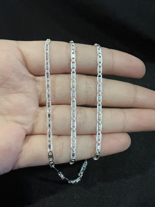 Unisex Italian 925 Sterling Silver Valentino Mariner Chain Made in Italy