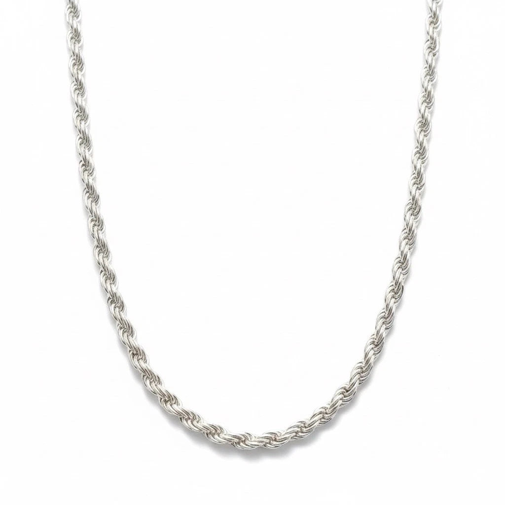 Solid Sterling Silver Italian Rope Chain Mens 925 Necklace 2.5mm - Made In Italy
