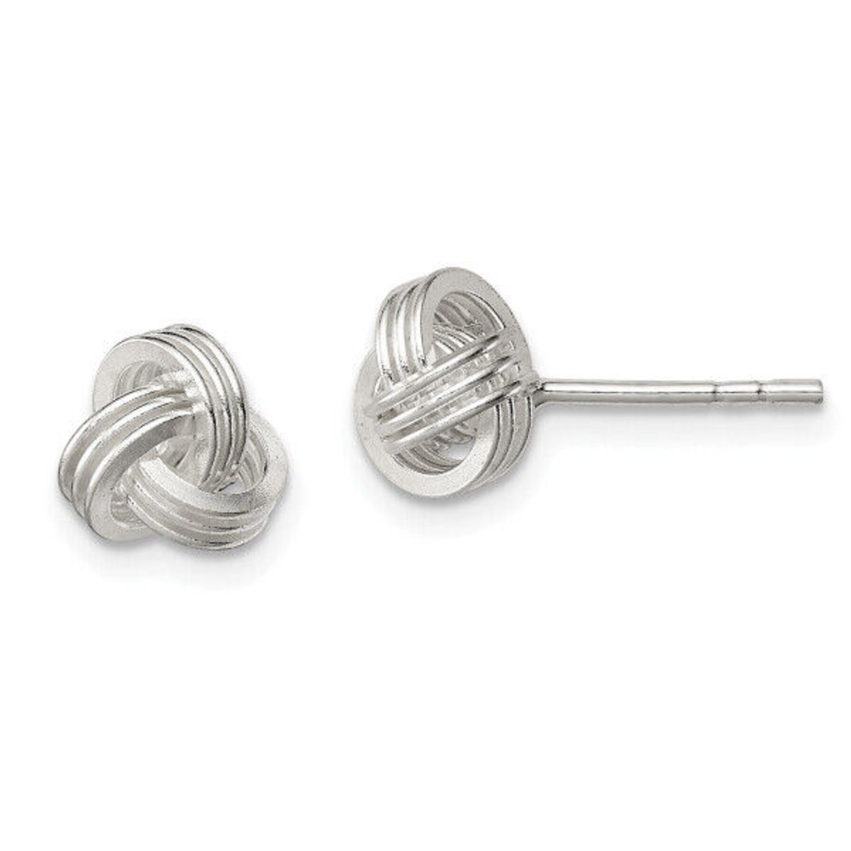 RMZ GOLD NYC Sterling Silver Plated Love Knot Stud Earrings