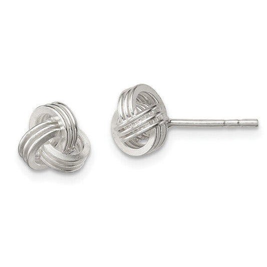 RMZ GOLD NYC Sterling Silver Plated Love Knot Stud Earrings
