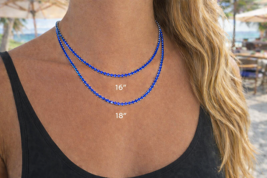 Silver Tanzanite Tennis Necklace