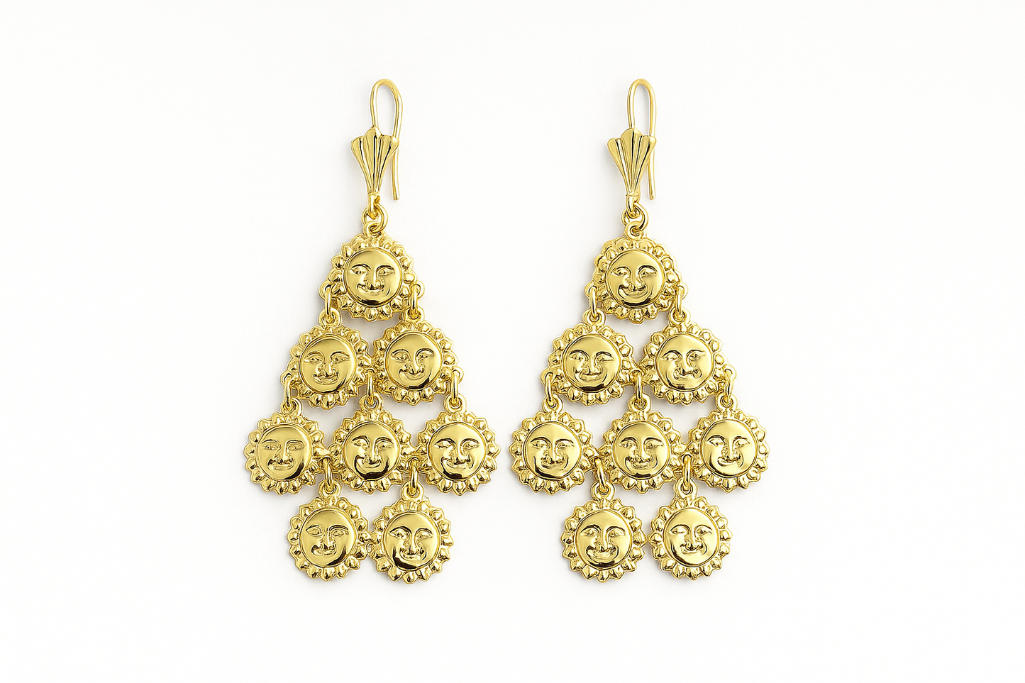 RMZ GOLD NYC 18K Gold Filled Sunshine-Inspired Hanging Earrings