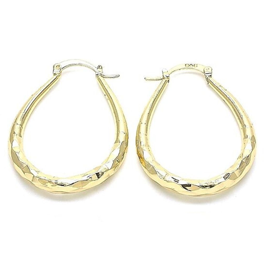 18K Gold-Filled High-Polish Oval Hoop Earrings