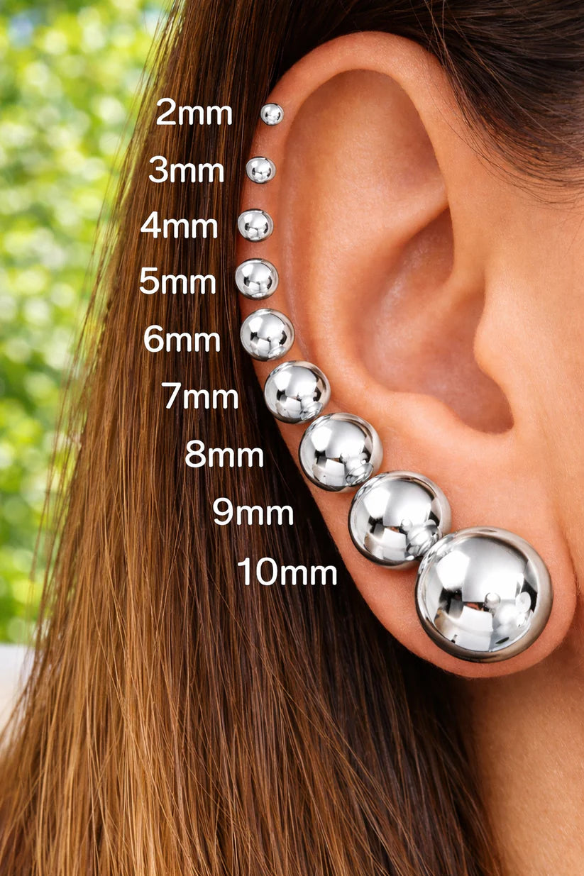 Classic Round Studs 14K Gold Filled Ball Stud Earrings – High Polish (3mm–10mm) 2 COLORS AVAILABLE