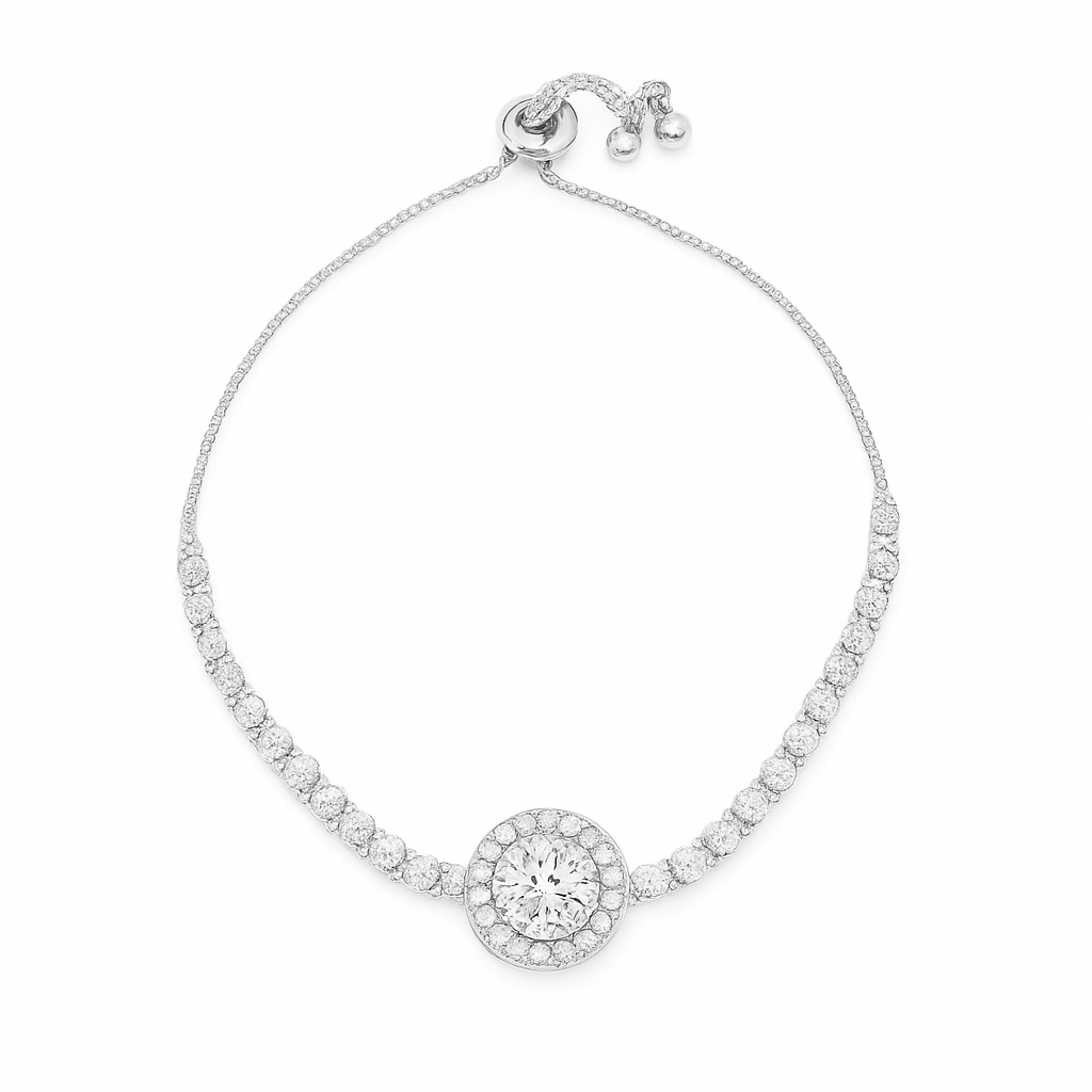 RMZ GOLD NYC Amazing Luxurious Classic White Micro Pave Round Crystal Jewelry