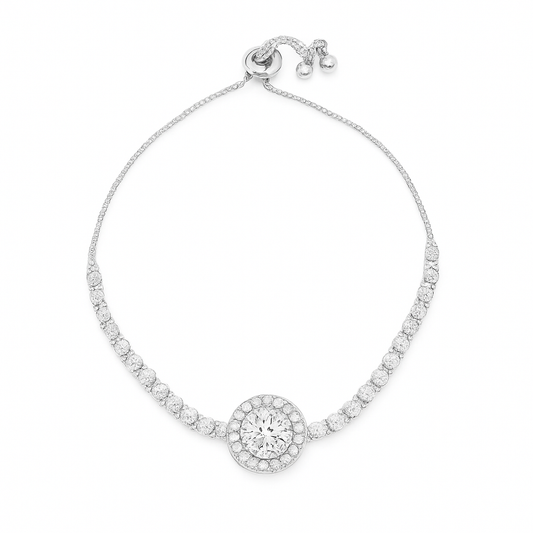 RMZ GOLD NYC Amazing Luxurious Classic White Micro Pave Round Crystal Jewelry